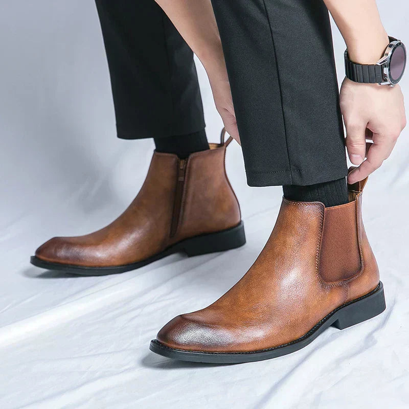 Eugene - Elegant Leather Chelsea Boots with Zipper